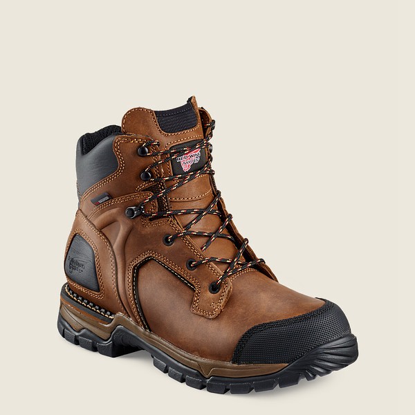 Red Wing Safety Boots Flexforce® - 6-inch Waterproof Toe - Brown/Black - Mens OAY354287